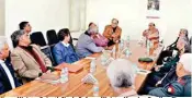  ??  ?? Home Minister Rajnath Singh, Defence Minister Manohar Parrikar, Finance Minister Arun Jaitley, Army Chief General Bipin Rawat and Home Secretary Rajiv Mehrishi reviewed the prevailing situation in Manipur where a 75-day long economic blockade on...