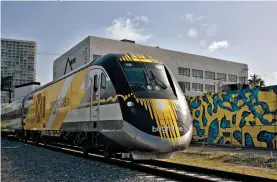  ??  ?? BRIGHTLINE, FLORIDA’S
NEW TRAIN line, will soon begin operating in southern California and Las Vegas, too.