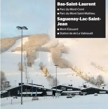  ?? PHOTO COURTOISIE ?? Des pistes de la Station touristiqu­e Stoneham à la suite de la dernière chute de neige mercredi. Le centre a accuelli ses premiers skieurs hier.