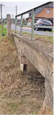  ?? FOTOS (3): SETTNIK ?? Risse im Beton und verrostete­s Metall sind jetzt, wo in den Gräben kein Wasser mehr fließt oder steht, gut zu sehen. Der Wasser- und Bodenverba­nd Baaler Bruch baggert derzeit die Kendel und andere Gewässer aus, die von Gras befreit werden müssen.