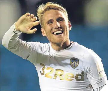  ??  ?? Leeds United’s Samu Saiz stands accused of spitting at Port Vale’s Joe Davis.