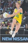  ?? Picture: AAP ?? Australia’s Gabi Simpson in action during yesterday’s match against New Zealand