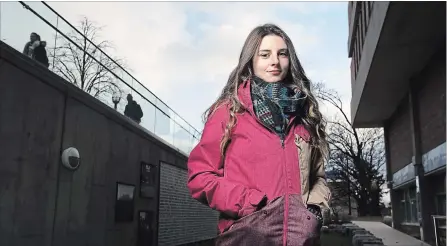  ?? MATHEW MCCARTHY RECORD STAFF ?? Lindsay Shepherd poses for a photograph at Wilfrid Laurier University in Waterloo, Ont., on Wednesday.