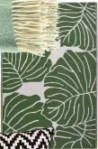  ??  ?? Ada botanical White and Green outdoor rug, £19.99, Homescapes