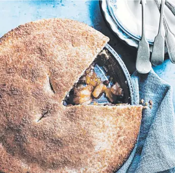  ??  ?? There’s a knack to baking the perfect classic apple pie: (from top left) It’s the right time of year to be making a carrot cake; bread and butter pudding is an old favourite; you can never go wrong with sticky date pudding and a caramel sauce (left); and (below) any time of year is right for creme brulee.