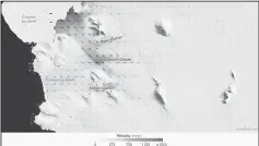  ??  ?? A handout graphic shows flow speeds of the Smith, Pope and Kohler Glaciers and the Dotson Ice Shelf. — AFP photo