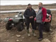  ?? ANDREW VAUGHAN, THE CANADIAN PRESS ?? Jack Anawak, left, chats with NDP Leader Tom Mulcair in Iqaluit in 2015. Anawak says he was never told where his mother was buried.