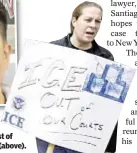  ??  ?? Lawyers protested (r.) ICE roundups, which included bust of Luis Marin-Castro (above).