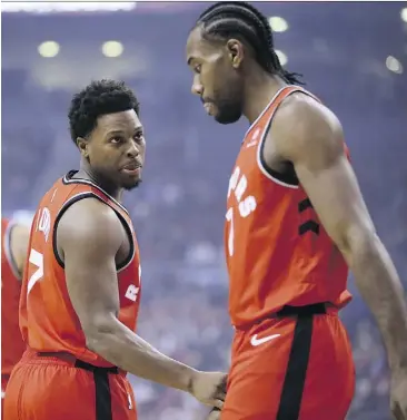  ?? VERONICA HENRI ?? Toronto Raptors guard Kyle Lowry has shaken off the pre-season rust, evidenced by the 27 points and eight assists he piled up Wednesday in a 116-104 win over Cleveland.