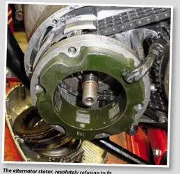  ??  ?? The alternator stator, resolutely refusing to fifit