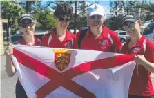  ??  ?? Jacqui, Elliot, Stephen and Isabel Atherley came from Jersey to cheer on their daughter and sister, swimmer Gemma Atherley.