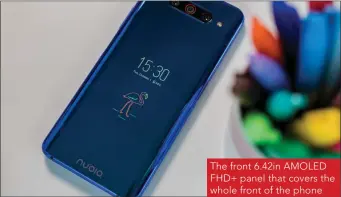  ??  ?? The front 6.42in AMOLED FHD+ panel that covers the whole front of the phone