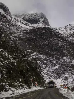  ?? Photo Great South. ?? ABOVE RIGHT The Homer Tunnel links Milford Sound to Te Anau and Queenstown.
