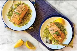  ?? COURTESY OF LYNDA BALSLEV ?? Prepare a fresh and healthy meal with an easy recipe for roasted salmon with leek compote.