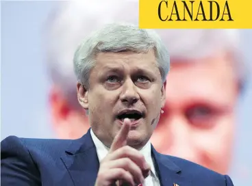  ?? JOSE LUIS MAGANA / ASSOCIATED PRESS / CANADIAN PRESS ?? Former prime minister Stephen Harper, seen speaking at a policy conference in Washington last year, is reportedly planning a trip to the White House next week, which was news to the Prime Minister’s Office.