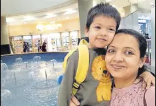  ?? HT ?? Nidhi Agarwal and her son have been stuck in India since March.