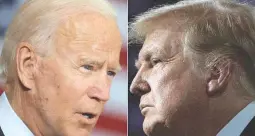  ?? (AFP/File) ?? FACE-OFF -- Former US Vice President Joe Biden (left) and US President Donald Trump (right) face-off in Tuesday’s first of three televised debates.