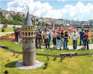  ??  ?? Miniaturk. This attraction showcases over 600,000 square feet of miniature architectu­ral works of Turkey’s alluring past and present, displaying over 100 miniature replicas of important Turkish buildings in 1:25 scale size.