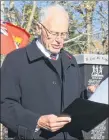  ?? FRAM DINSHAW/THE NEWS ?? Former Premier John Hamm speaks at Sunny Brae, commemorat­ing the sacrifices of the Canadians who participat­ed in the two world wars.