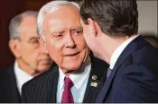  ?? CHERISS MAY / TNS ?? Senate Finance Committee Chairman Orrin Hatch was sent a letter from an insurance lobbying group regarding the individual mandate and the need to “incentiviz­e continuous coverage.”