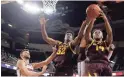  ?? MARCIO JOSE SANCHEZ/AP ?? Arizona State forward Kimani Lawrence (14) grabs a rebound next to De’Quon Lake (32) vs. USC on Jan. 26 in Los Angeles.