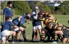  ?? MARTIN DE RUYTER/STUFF ?? The Nelson and Collingwoo­d Division 2 sides play for the the BrydonStra­nge Cup as part of Nelson’s 150th anniversar­y celebratio­ns.