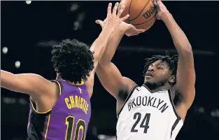  ?? AP ?? NO DOUBTING THOMAS: Nets guard Cam Thomas came off the bench to provide a spark by scoring a game-high 33 points against the Lakers on Friday.