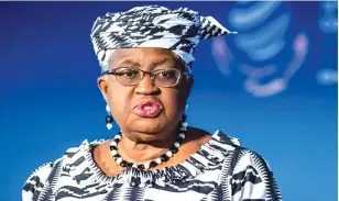  ?? ?? WTO Director-General Ngozi Okonjo-Iweala. Credit: Reuters