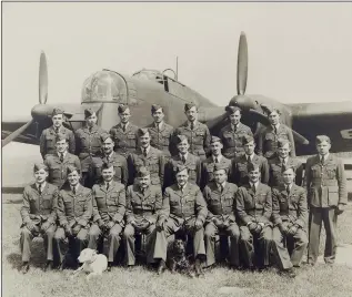  ?? PHOTOS: DANIEL MCALISTER, ?? Left: portrait of Willie in his RAF uniform, probably taken in 1939
Above: Willie (centre, middle row) and No. 10 Squadron, Bomber Command, pictured in 1939 at RAF Dishforth in front of an Armstrong Whitworth Whitley bomber