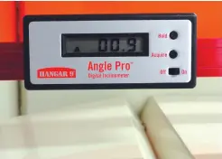  ??  ?? Use of an incidence meter, like this one from Hangar 9, allows you to precisely adjust and verify the wing and stabilizer incidence angle as well as the engine’s thrust angles.