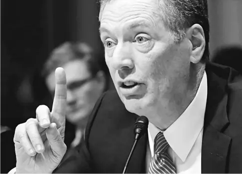  ??  ?? Lighthizer (pictured), the US trade representa­tive, also is seeking a new “sunset clause” that would require the treaty to be renewed every five years, a feature that business groups say would introduce excessive uncertaint­y in their planning.