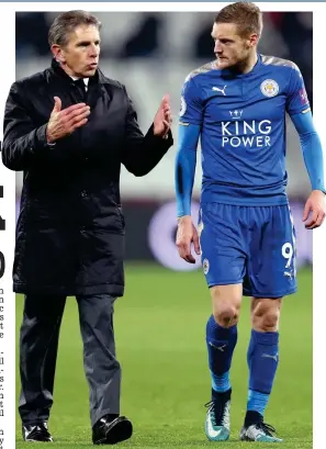  ??  ?? At odds: Vardy (right) says Puel’s style does not suit him PA