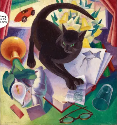  ?? ?? Agnes Miller Parker The Uncivilise­d Cat, 1930, tempera on board, 20¾ 18¾in (52.5 47.5cm) from Scottish Women Artists: Transformi­ng Tradition at the Sainsbury Centre for Visual Arts, Norwich, until July 3