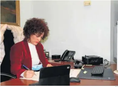  ?? M.G. ?? La presidenta de la Diputación, María Eugenia Limón, durante el pleno telemático.