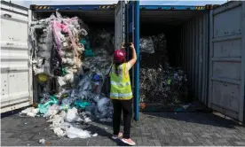  ?? Photograph: Mohd Rasfan/AFP/Getty ?? Plastic waste is photograph­ed before being shipped back to the country of origin in Port Klang, Malaysia. Countries will soon be given powers to refuse shipments.