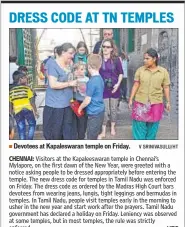  ?? V SRINIVASUL­U/HT ?? Devotees at Kapaleswar­an temple on Friday.