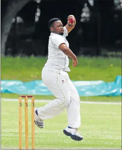  ?? Picture: WERNER HILLS ?? SEEKING WICKETS: Bowler Khulani Tshamlambo will be a key player for United Brothers this weekend