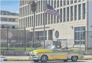  ??  ?? The US embassy in Havana is shown on Tuesday. Cuba said Washington is ‘unjustifie­d’ in expelling its diplomats.