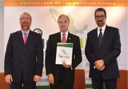  ?? FOTOS: ESPECIAL ?? El rector de la Universida­d de las Américas-Puebla (UDLAP), durante la presentaci­ón del IGI-MEX.