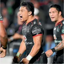  ?? PHOTO: PHOTOSPORT ?? Mason Lino shows his joy at the Warriors beating the St George-Illawarra Dragons in Auckland last weekend.