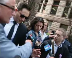 ?? ANDREW FRANCIS WALLACE/TORONTO STAR ?? Marisa Lazo leaves Toronto court yesterday after being freed on $500 bail.