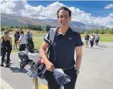 ?? DEBBIE JAMIESON/STUFF ?? Australian comedian Andy Lee says his aim at the NZ Open golf tournament is to embarrass himself as little as possible.