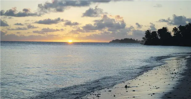  ?? — PHOTOS: THE ASSOCIATED PRESS ?? An especially striking sunset on Eneko Island, a beautiful private island in Majuro, Marshall Islands .