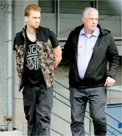  ??  ?? Félix Pagé a clamé son innocence à son arrivée au palais de justice de Drummondvi­lle.