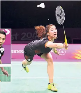  ??  ?? Counting on you: Soniia Cheah has been cleared to play in the women’s singles and doubles events. Inset: Lee Chong Wei prolonged his career because of his discipline.