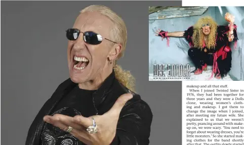  ?? (WKBU Talent Images/Courtesy) ?? DEE SNIDER still has a big mouth. Right, the singer in his makeup-heavy heyday.