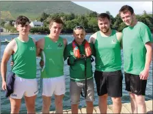  ??  ?? Cromane Senior Men silver medalists Ethan Griffin, Daire O’Sullivan, Anthony Lynch (cox), Fionan O’Sullivan and Alex King.