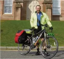  ??  ?? On his bike Crieff Round Table member Alan Butler