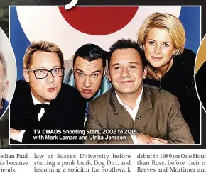  ?? ?? TV CHAOS Shooting Stars, 2002 to 2015, with Mark Lamarr and Ulrika Jonsson