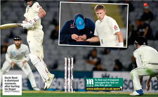  ?? www.dailymail.co.uk/sport ?? To find out if England salvaged the Test on day five, go to: